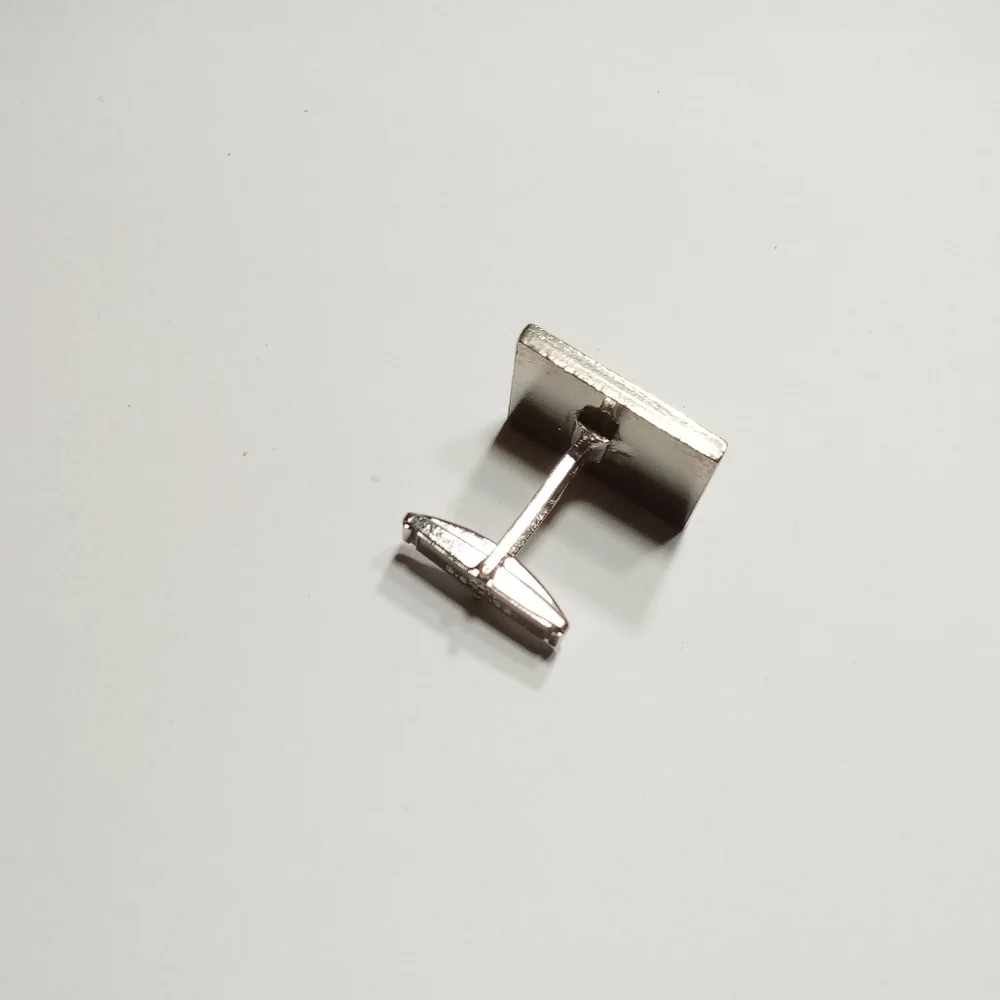 Unbranded Swank Silver Tone Black Square Cufflink Pat 2974381 (Just One)